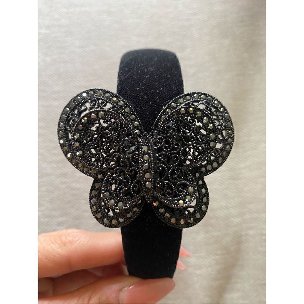 Butterfly rhinestone velvet headband 